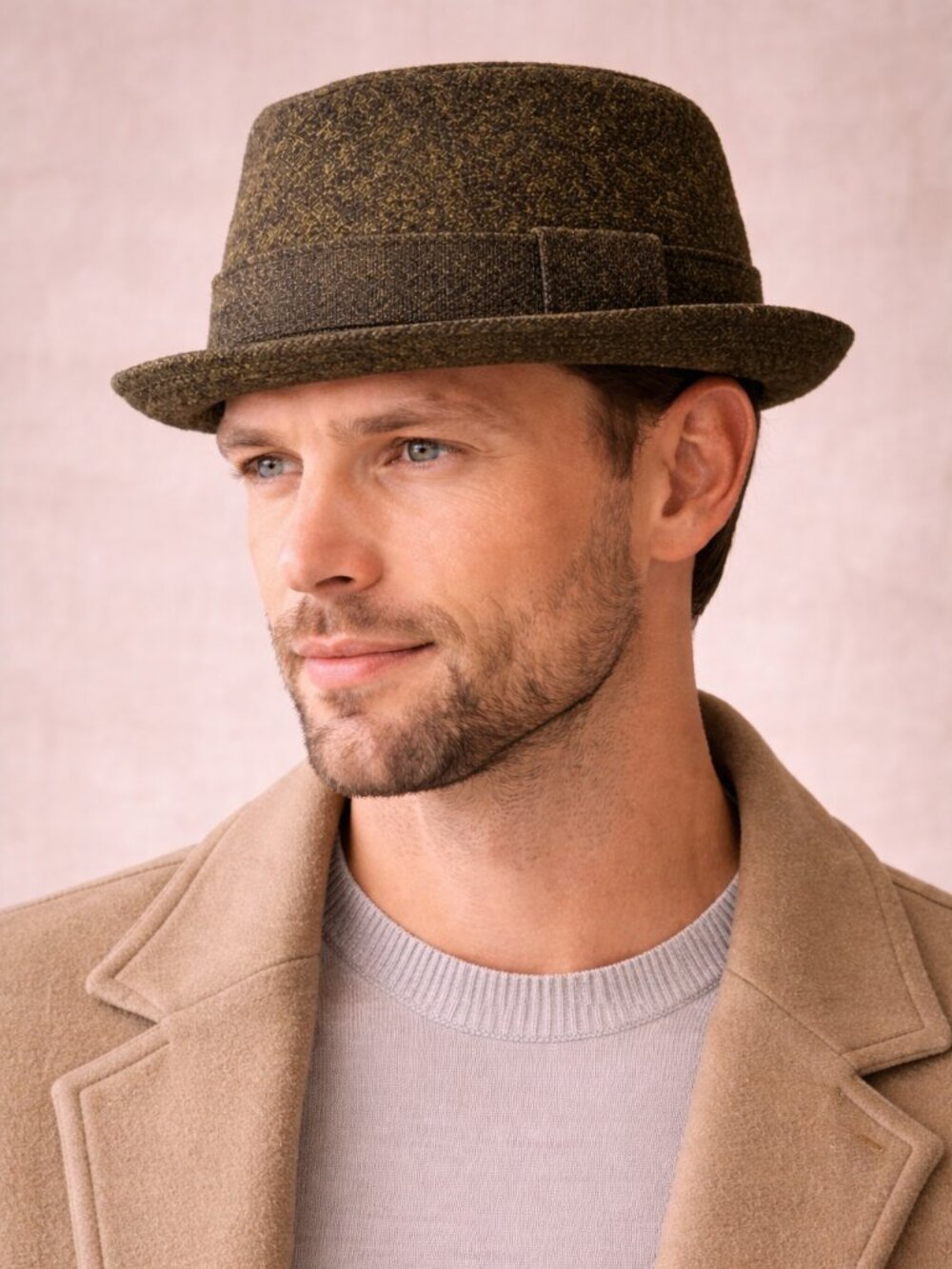 Vintage Olive Tweed Fedora Hat Union Made Fine’s Men’s Shop Size 6